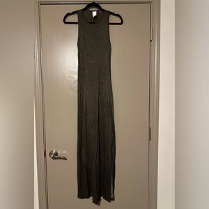 Metallic Gold and Black Maxi Dress